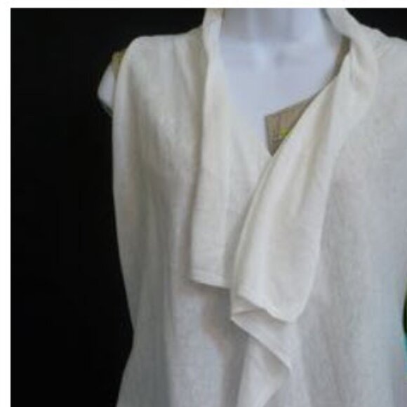 NWOT Size XL Calypso St. Barth for Target crocheted white linen sweater vest - Picture 3 of 11